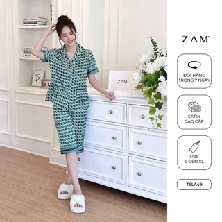 BỘ MẶC NHÀ SHE BY ZAM - TSLA49 - BỘ NGẮN TAY QUẦN LỬNG ĐAN CHÉO XANH