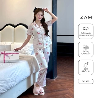 BỘ MẶC NHÀ ZAM - TCLA73 - BỘ NGẮN TAY QUẦN DÀI NGỰA CHẤM BI HỒNG