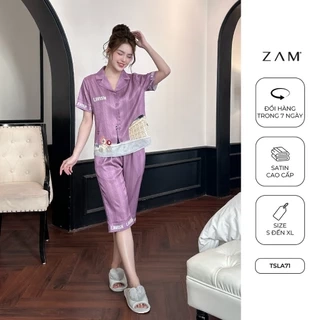 BỘ MẶC NHÀ ZAM -  TSLA71 - BỘ NGẮN TAY QUẦN LỬNG  LAVISH TÍM