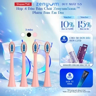 Hộp 4 Đầu Bàn Chải ZenyumSonic Phiên Bản Êm Dịu - Màu Đen/Trắng/Hồng