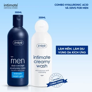 Combo Dung Dịch Vệ Sinh Ziaja Intimate Chăm Sóc Vùng Kín Cho Cả Gia Đình Hỗ Trợ Dưỡng Ẩm, Làm Sạch 200ml/300ml (HA& Men)