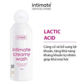 Dung Dịch Vệ Sinh Intimate With Lactic Acid ZIAJA Giúp Khử Mùi Hôi, Củng Cố Lợi Khuẩn, Cân Bằng pH 200ml