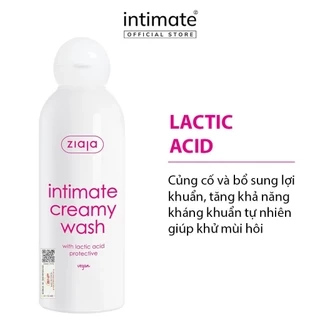 Dung Dịch Vệ Sinh Intimate With Lactic Acid ZIAJA Giúp Khử Mùi Hôi, Củng Cố Lợi Khuẩn 200ml