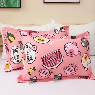 Bộ Vỏ Gối Nằm Kích thước 45x65cm - Chất Liệu Cotton Poly - Mềm mịn thoáng mát