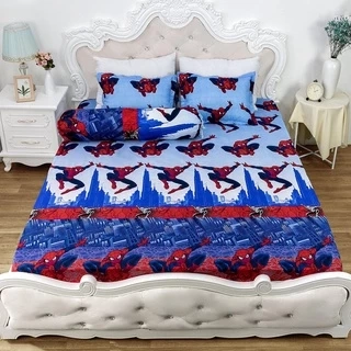 Ga gối Poly Sét 3 Món Ga + 2 Vỏ Gối | Mẫu Người Nhện (được chọn mẫu)