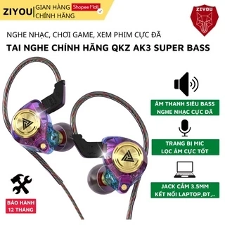 Tai Nghe Gaming Ziyou QKZ AK3 Có Mic Cho Điện Thoại, Chuyên Nghe Nhạc, Chơi Game Âm Thanh Sống Động - Hàng Chính Hãng