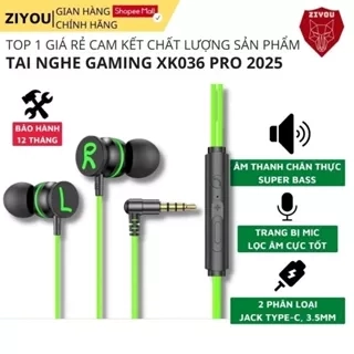 Tai Nghe Điện Thoại Có Dây Ziyou XK036 Pro Âm Thanh Cực Đỉnh, Có Micro