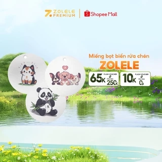 Miếng bọt biển rửa chén kháng khuẩn Zolele làm sạch, mút xốp nén họa tiết hoạt hình