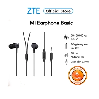 Tai nghe nhét tai Xiaomi Mi Earphone Basic | Jack cắm 3.5mm | Hàng chính hãng | Bảo hành 6 tháng - Hàng Chính Hãng