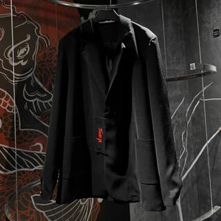 Áo khoác Blazer Unisex đen form rộng Zune.zx, SATORU BLAZER